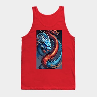 Red and blue Chinese dragons Tank Top